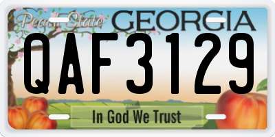 GA license plate QAF3129
