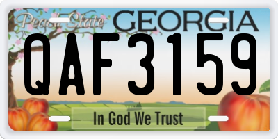 GA license plate QAF3159