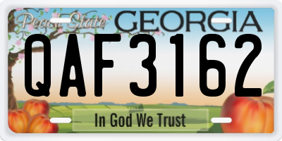 GA license plate QAF3162