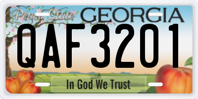 GA license plate QAF3201