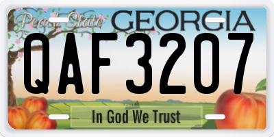 GA license plate QAF3207