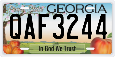 GA license plate QAF3244