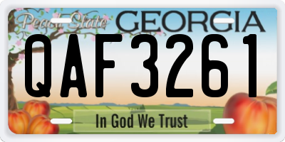 GA license plate QAF3261