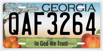 GA license plate QAF3264