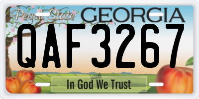 GA license plate QAF3267