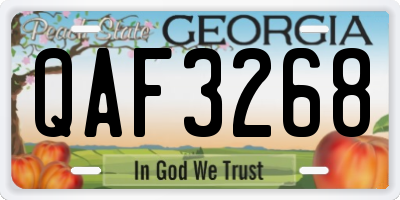GA license plate QAF3268