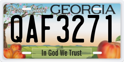 GA license plate QAF3271
