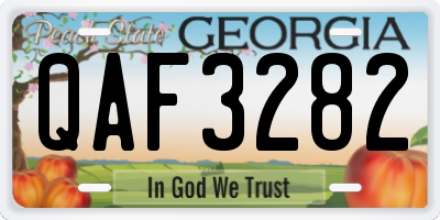 GA license plate QAF3282