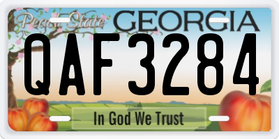 GA license plate QAF3284