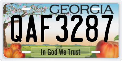 GA license plate QAF3287