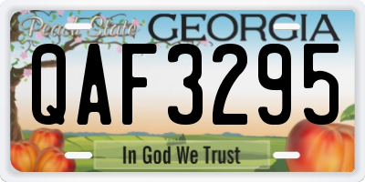 GA license plate QAF3295