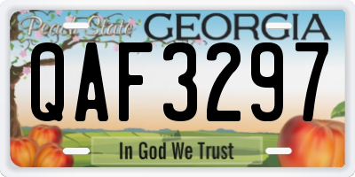 GA license plate QAF3297