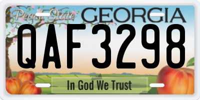 GA license plate QAF3298