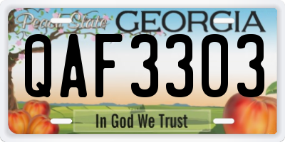GA license plate QAF3303