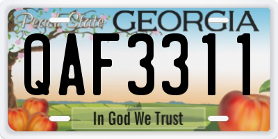 GA license plate QAF3311