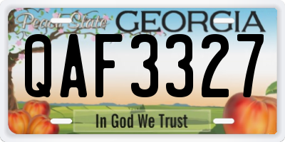 GA license plate QAF3327