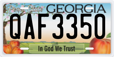 GA license plate QAF3350