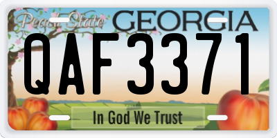 GA license plate QAF3371