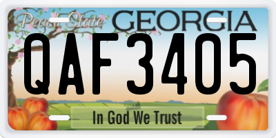 GA license plate QAF3405