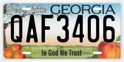 GA license plate QAF3406