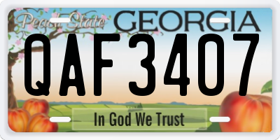 GA license plate QAF3407
