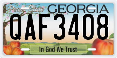 GA license plate QAF3408