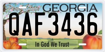 GA license plate QAF3436