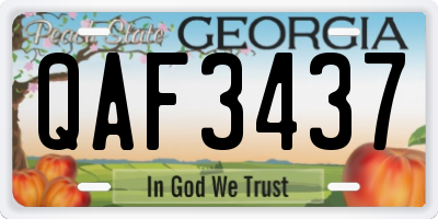 GA license plate QAF3437