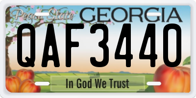 GA license plate QAF3440