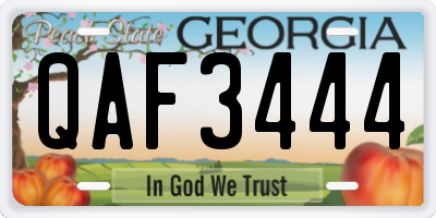 GA license plate QAF3444