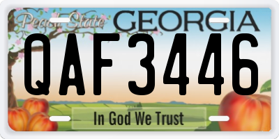 GA license plate QAF3446