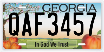 GA license plate QAF3457