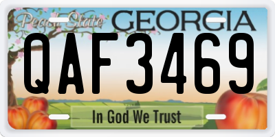 GA license plate QAF3469