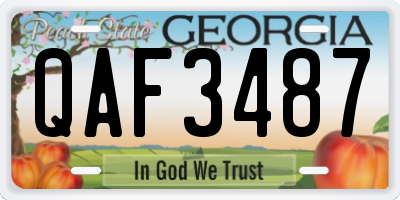 GA license plate QAF3487