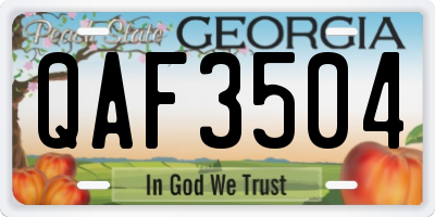GA license plate QAF3504