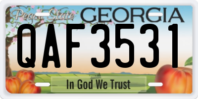 GA license plate QAF3531