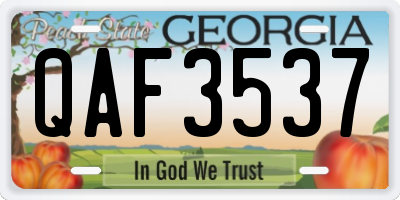 GA license plate QAF3537