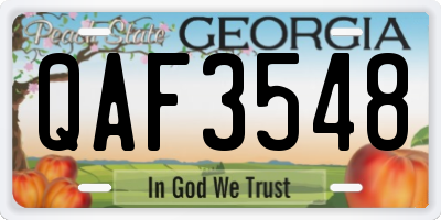 GA license plate QAF3548