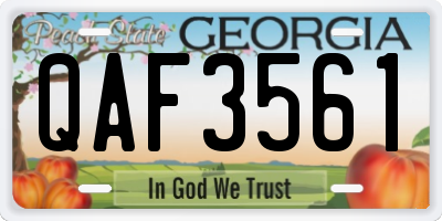 GA license plate QAF3561