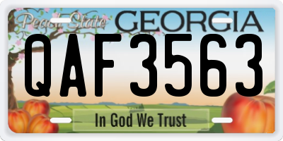 GA license plate QAF3563