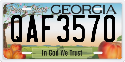 GA license plate QAF3570