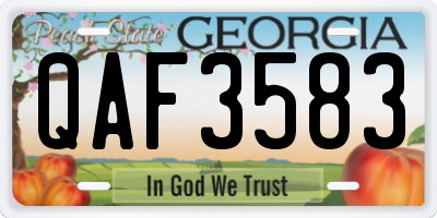 GA license plate QAF3583