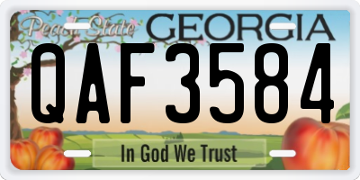 GA license plate QAF3584