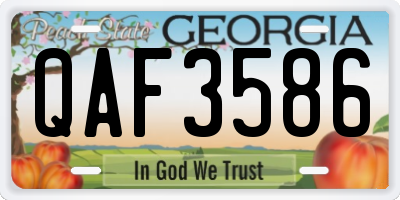 GA license plate QAF3586
