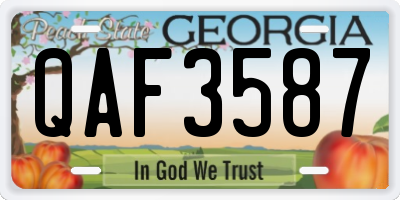 GA license plate QAF3587