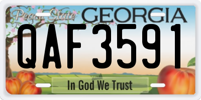 GA license plate QAF3591