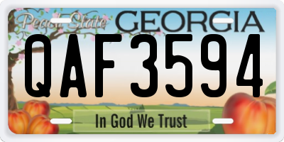 GA license plate QAF3594