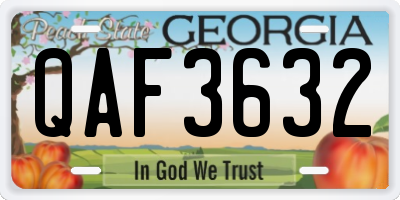 GA license plate QAF3632