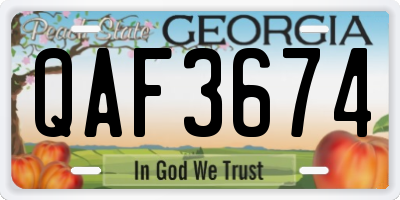 GA license plate QAF3674