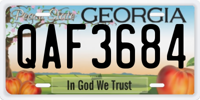 GA license plate QAF3684